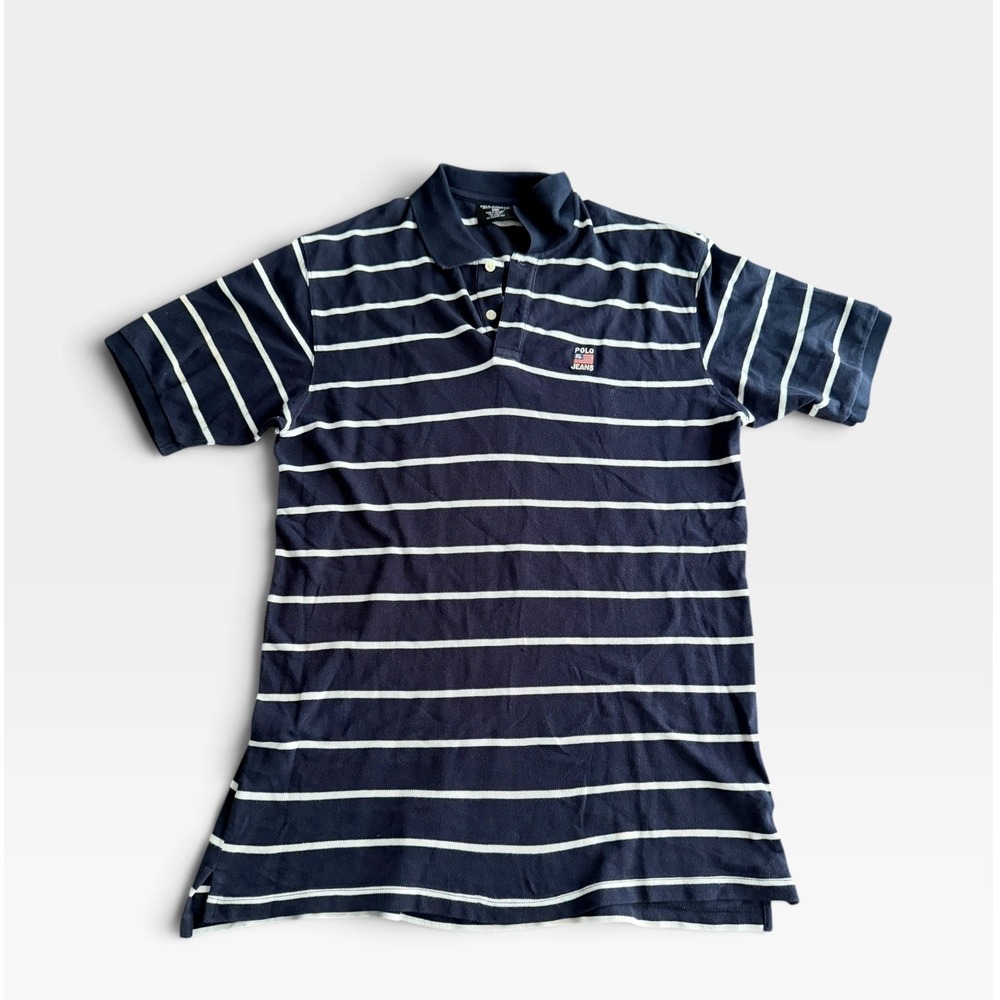 Vintage Y2K Polo Jeans Ralph Lauren Polo Mens XL Navy White Striped